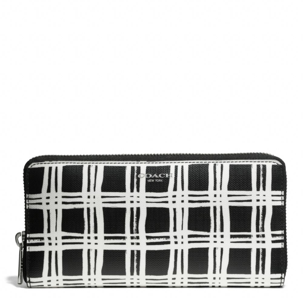 COACH BLEECKER BLACK AND WHITE PRINT COATED CANVAS ACCORDION ZIP WALLET - ONE COLOR - F51139