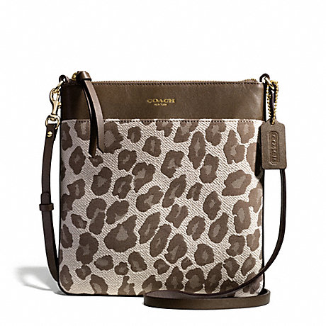 COACH F51140 - MADISON OCELOT JACQUARD NORTH/SOUTH SWINGPACK - LIGHT GOLD/CHESTNUT | COACH CLEARANCE