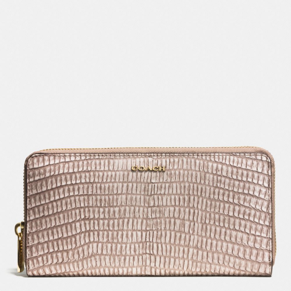 MADISON ACCORDION ZIP WALLET IN PYTHON EMBOSSED LEATHER - LIGHT GOLD/FAWN - COACH F51149