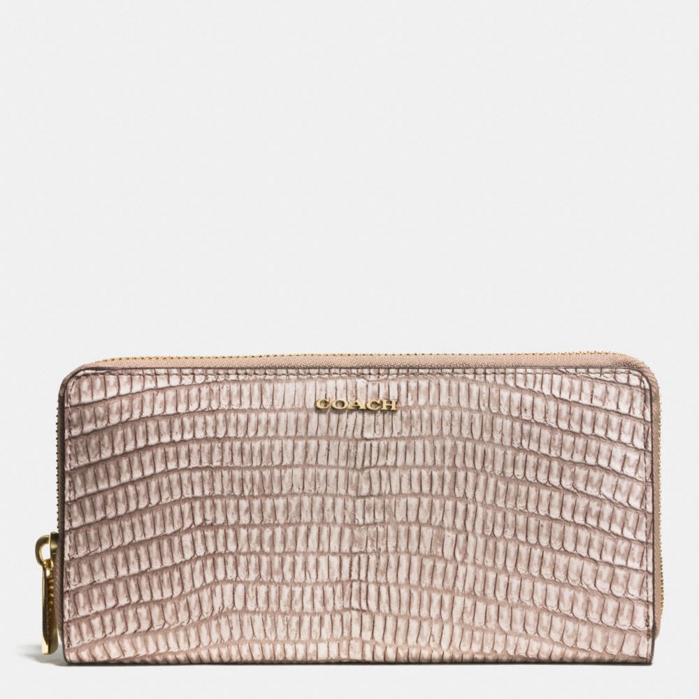 COACH f51149 MADISON ACCORDION ZIP WALLET IN PYTHON EMBOSSED LEATHER LIGHT GOLD/FAWN