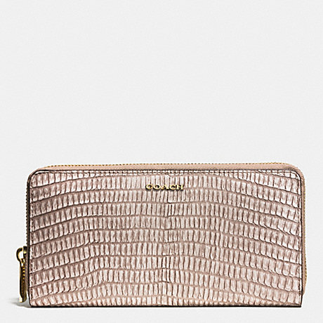 COACH f51149 MADISON ACCORDION ZIP WALLET IN PYTHON EMBOSSED LEATHER LIGHT GOLD/FAWN