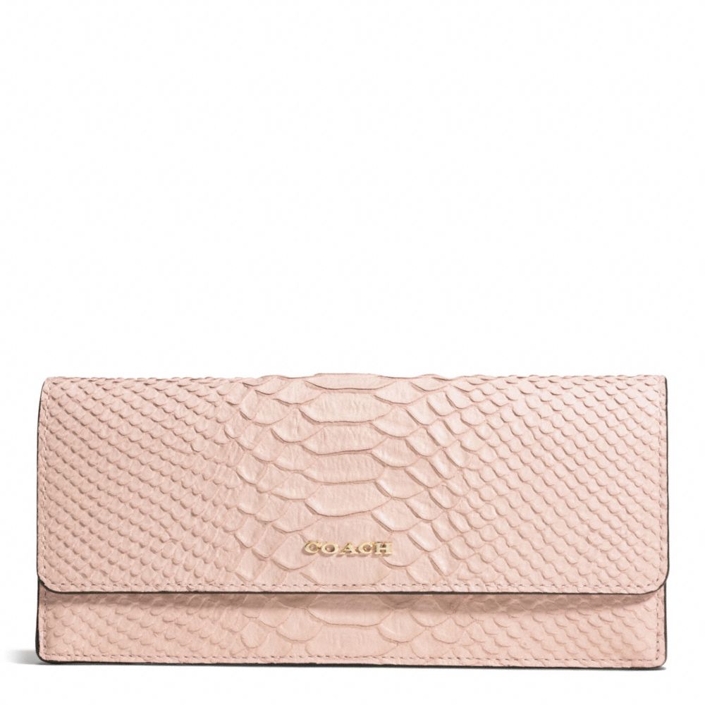 MADISON PYTHON EMBOSSED SOFT WALLET - f51151 - LIGHT GOLD/BLUSH