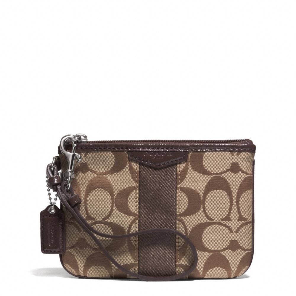 COACH F51158 SIGNATURE STRIPE SMALL WRISTLET ONE-COLOR