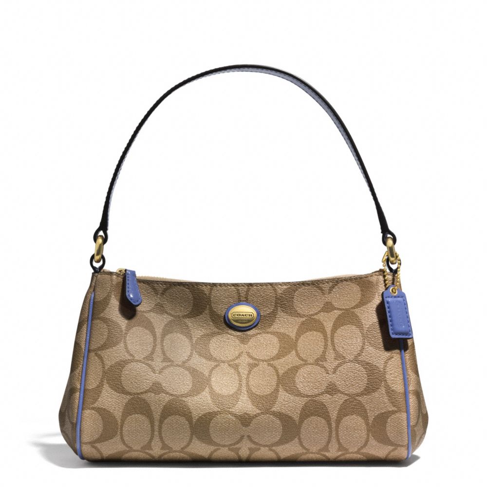 COACH F51175 PEYTON SIGNATURE TOP HANDLE POUCH ONE-COLOR