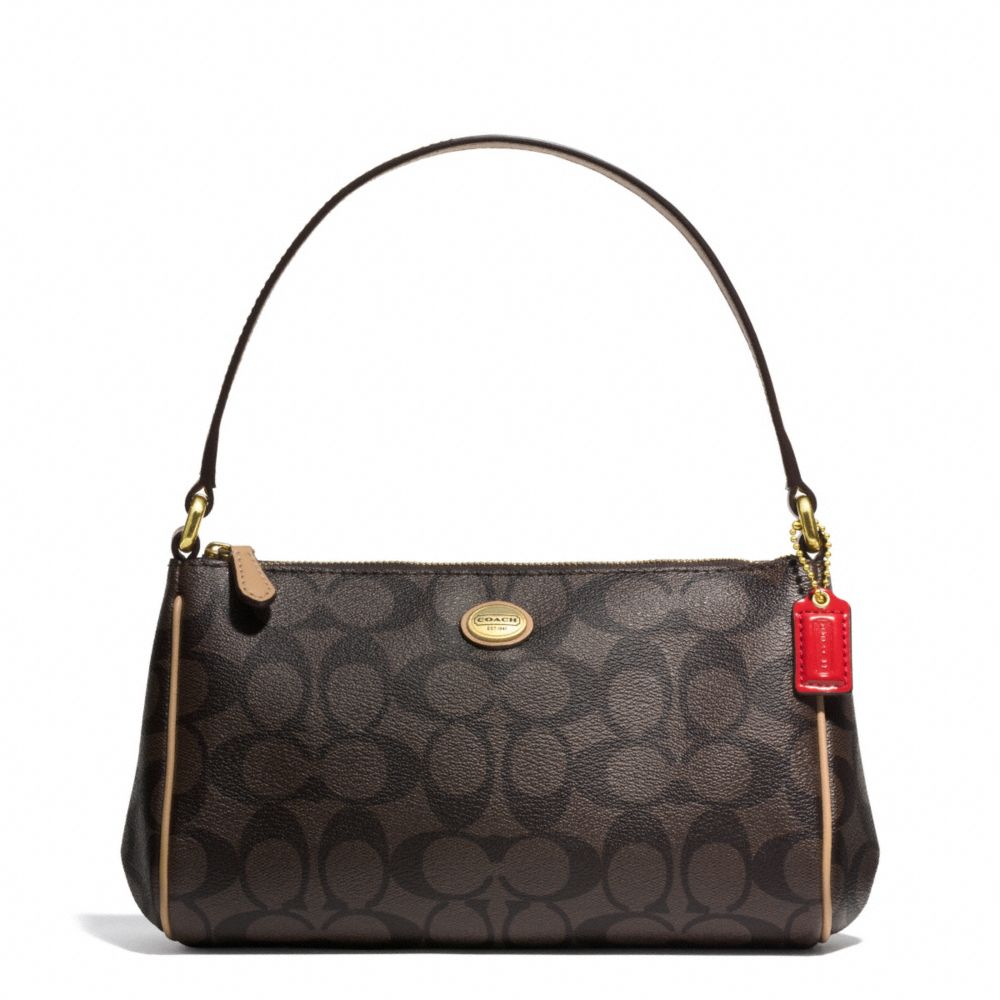 COACH PEYTON SIGNATURE TOP HANDLE POUCH - ONE COLOR - F51185