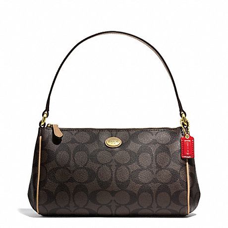COACH f51185 PEYTON SIGNATURE TOP HANDLE POUCH 