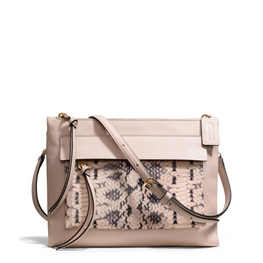 COACH F51192 Madison Two-tone Python Embossed Leather Felicia Crossbody LIGHT GOLD/BLUSH