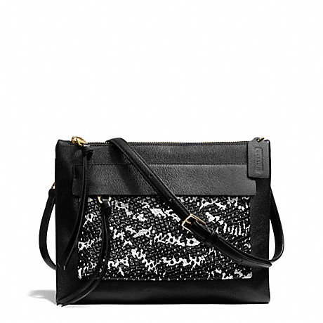 MADISON TWO-TONE PYTHON EMBOSSED LEATHER FELICIA CROSSBODY - COACH F51192 - LIGHT GOLD/BLACK