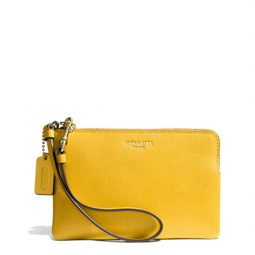 SAFFIANO LEATHER SMALL WRISTLET - LIGHT GOLD/SUNGLOW - COACH F51197