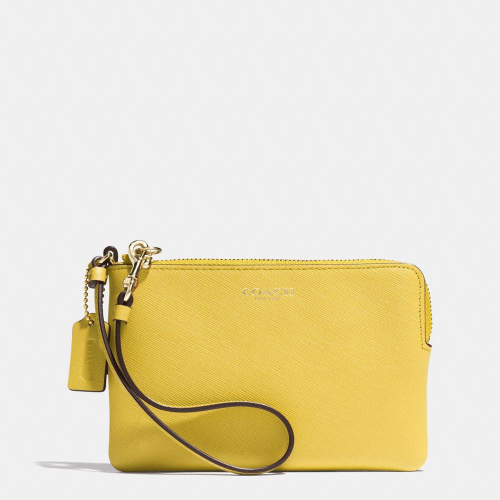 COACH SMALL WRISTLET IN SAFFIANO LEATHER -  LIGHT GOLD/SAFFRON - f51197