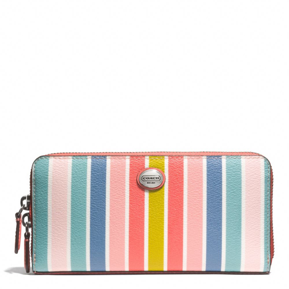 PEYTON MULTISTRIPE ACCORDION ZIP WALLET COACH F51199