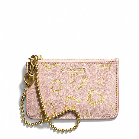 COACH F51235 WAVERLY HEART PRINT COATED CANVAS ID SKINNY LIGHT-GOLD/LIGHT-GOLDGHT-PINK
