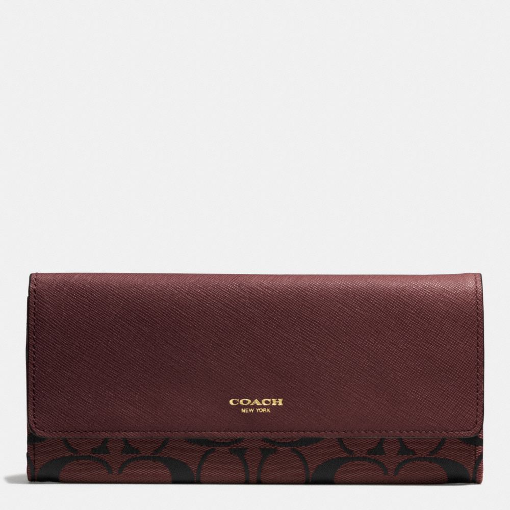 SOFT WALLET IN SIGNATURE - f51242 -  GOLD/BRICK