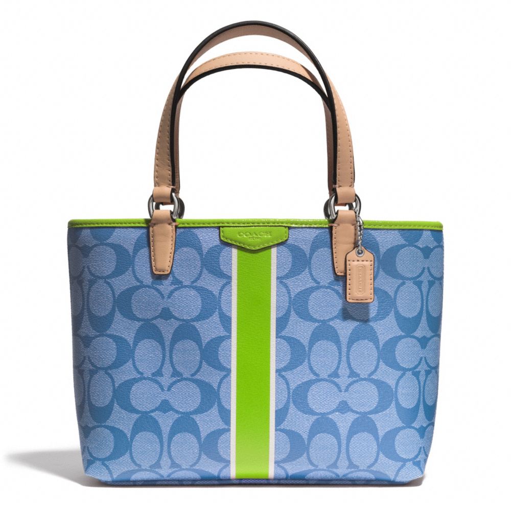 COACH F51267 SIGNATURE STRIPE TOP HANDLE TOTE ONE-COLOR