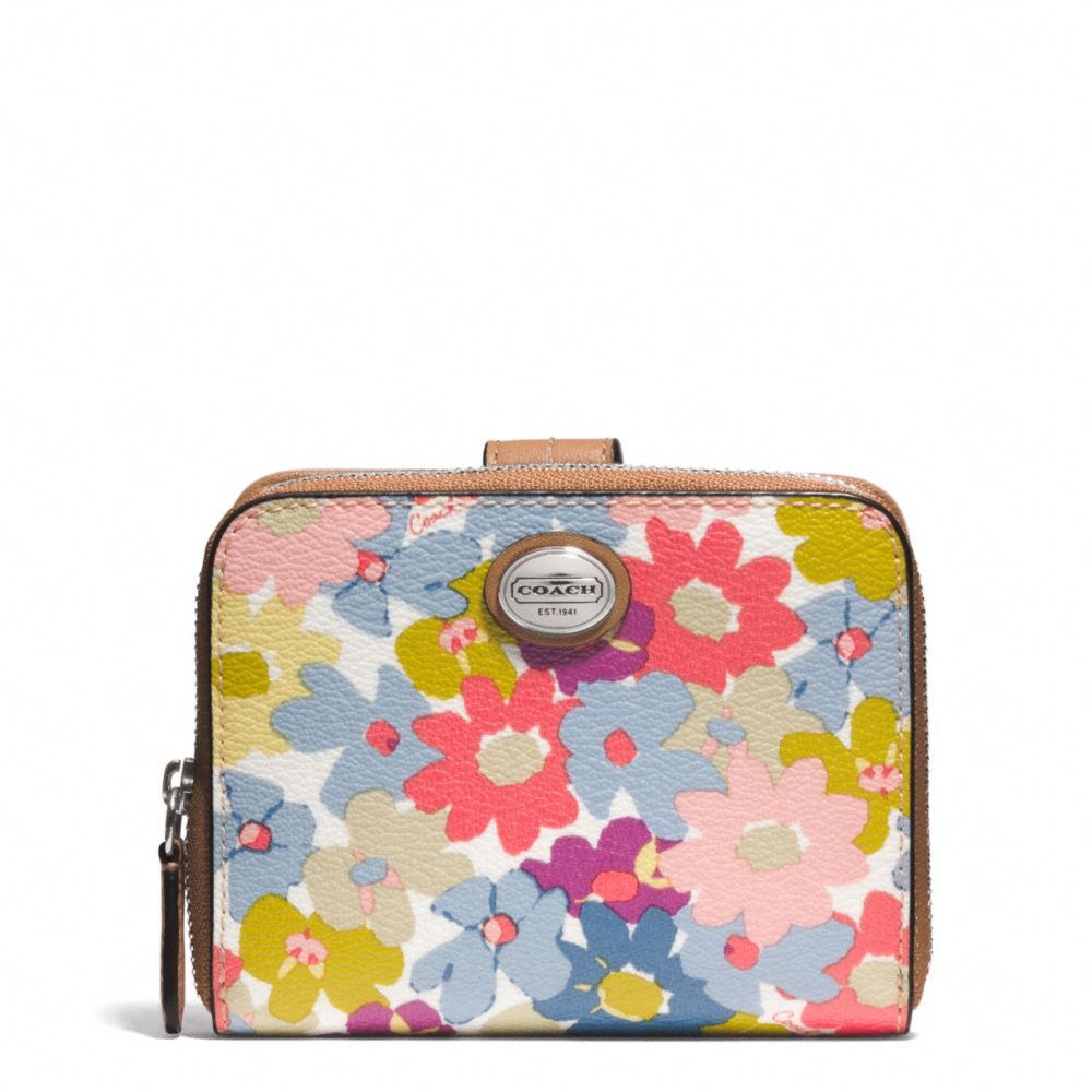 PEYTON FLORAL MEDIUM ZIP AROUND WALLET COACH F51272