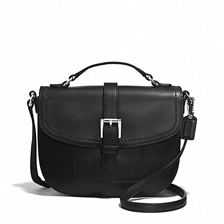 COACH f51286 CHARLIE LEATHER ANDERSON CROSSBODY  SILVER/BLACK