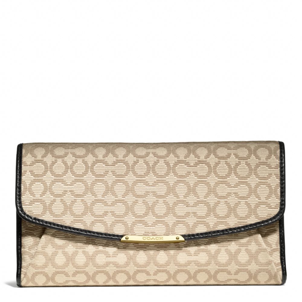 COACH f51326 MADISON OP ART NEEDLEPOINT CHECKBOOK WALLET 