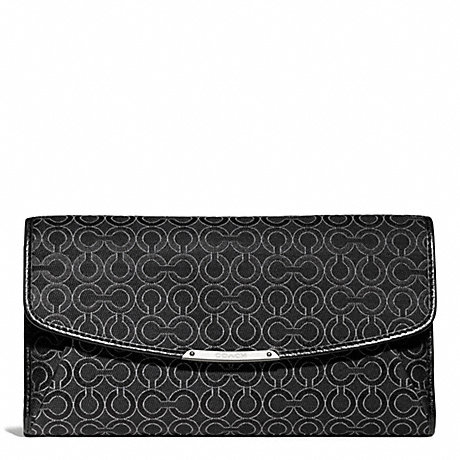 COACH f51327 MADISON OP ART PEARLESCENT CHECKBOOK WALLET 