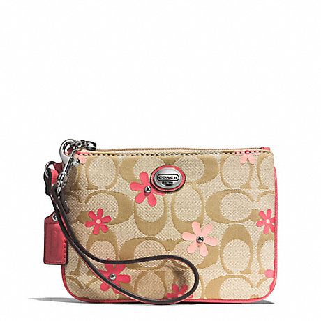 COACH F51356 DAISY SIGNATURE FLORAL CANVAS SMALL WRISTLET ONE-COLOR