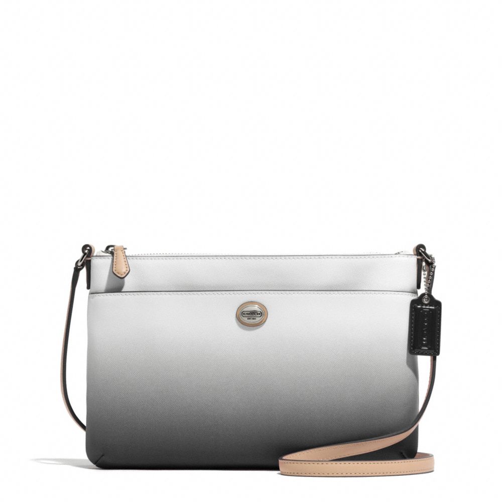 PEYTON OMBRE BRINN EAST/WEST SWINGPACK - SILVER/CHARCOAL - COACH F51381
