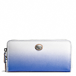 PEYTON OMBRE ACCORDION ZIP WALLET - f51382 - SILVER/PORCELAIN BLUE