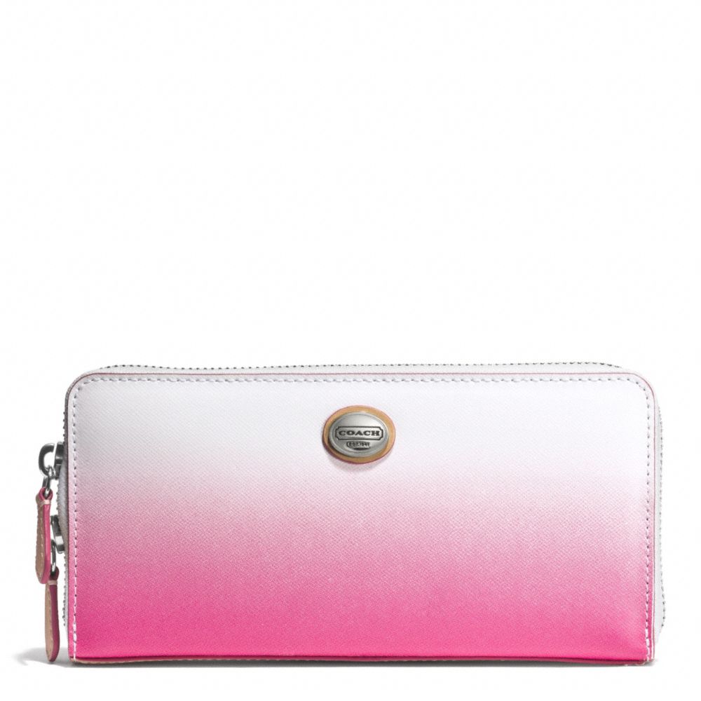 COACH PEYTON OMBRE ACCORDION ZIP WALLET - SILVER/POMEGRANATE - f51382