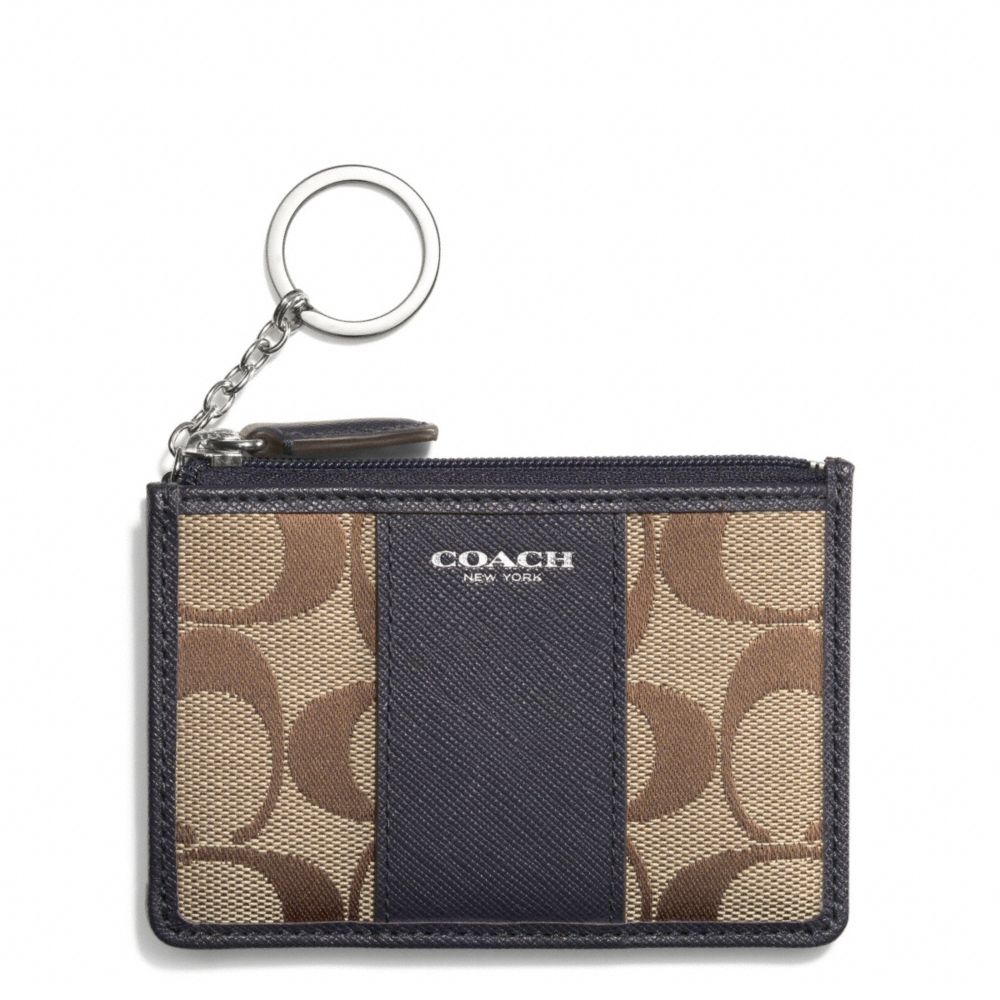 COACH F51411 Signature Mini Skinny SILVER/KHAKI/ULTRA NAVY