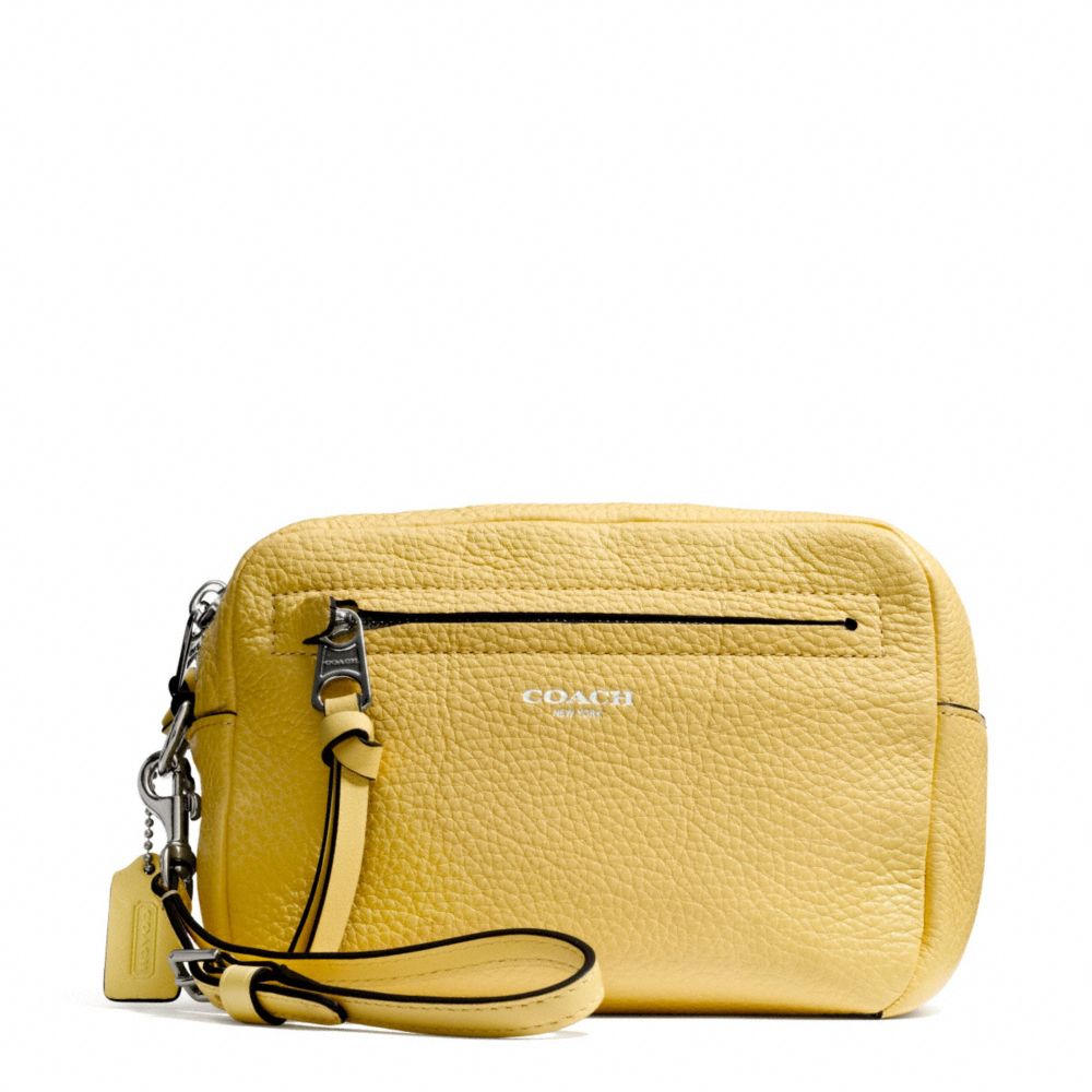 BLEECKER PEBBLED LEATHER FLIGHT WRISTLET - f51427 - SILVER/PALE LEMON