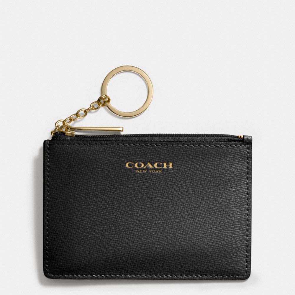 COACH F51452 Saffiano Leather Mini Skinny BRASS/BLACK