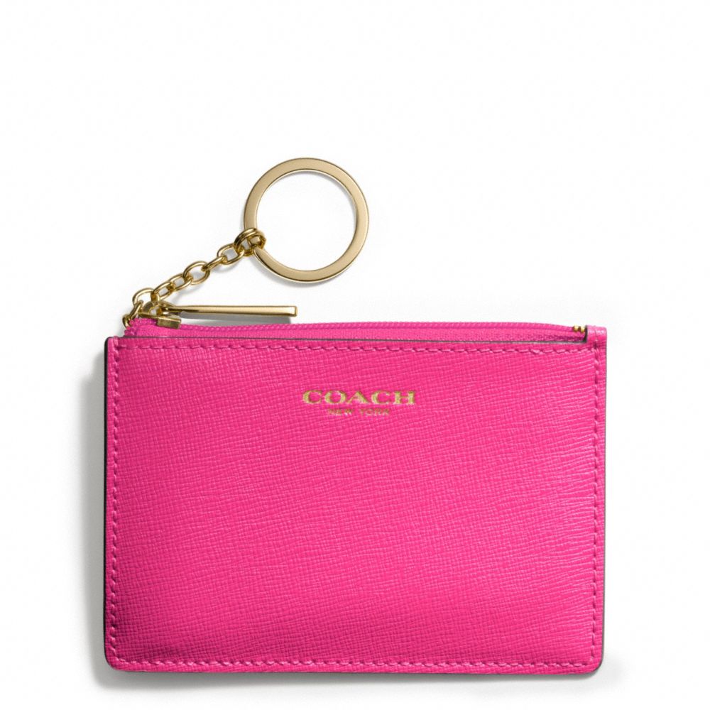 SAFFIANO LEATHER MINI SKINNY - LIGHT GOLD/PINK RUBY - COACH F51452