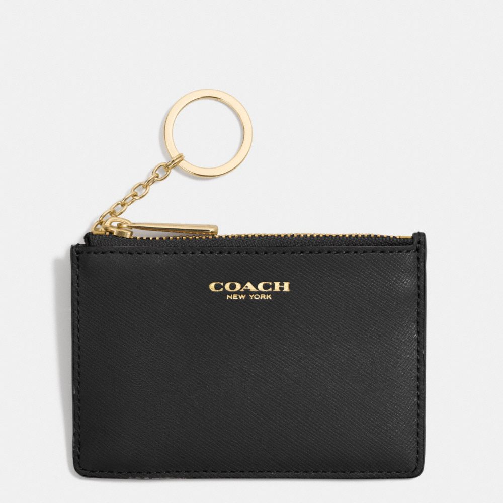 SAFFIANO LEATHER MINI SKINNY - LIGHT GOLD/BLACK - COACH F51452