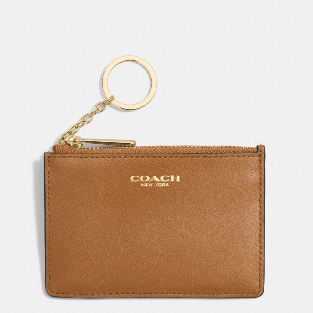 COACH SAFFIANO LEATHER MINI SKINNY - LIGHT GOLD/BURNT CAMEL - f51452