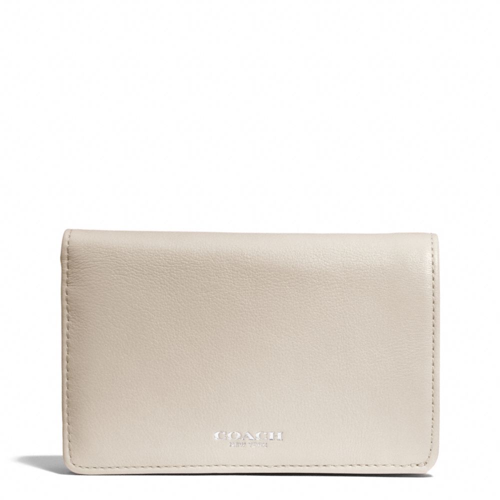 BLEECKER LEATHER COMPACT CLUTCH WALLET - SILVER/ECRU - COACH F51468