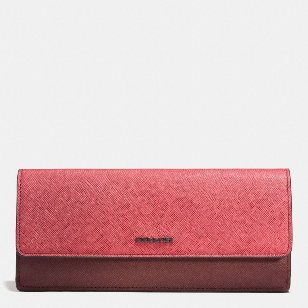 COACH f51475 SOFT WALLET IN COLORBLOCK MIXED LEATHER  ARD1H