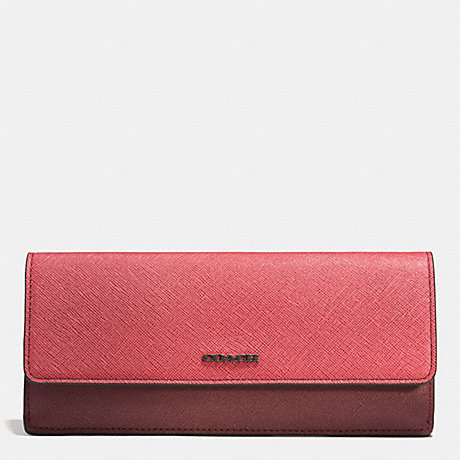 COACH f51475 SOFT WALLET IN COLORBLOCK MIXED LEATHER  ARD1H