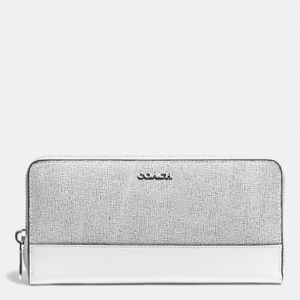 COACH F51478 ACCORDION ZIP WALLET IN COLORBLOCK MIXED LEATHER SILVER/BLACK-MULTI