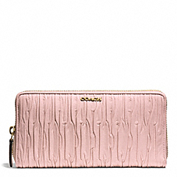 MADISON GATHERED LEATHER ACCORDION ZIP WALLET - LIGHT GOLD/NEUTRAL PINK - COACH F51498