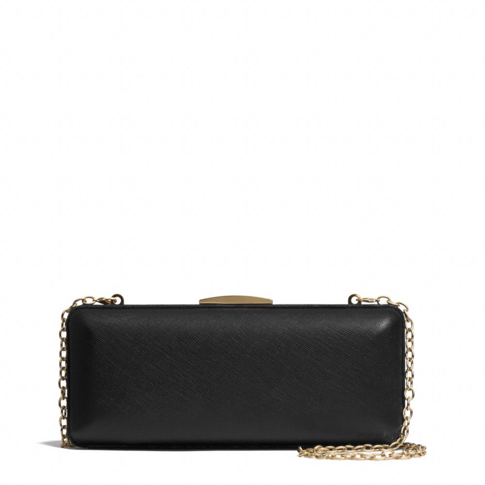 COACH F51526 Saffiano Leather Miniaudiere BRASS/BLACK