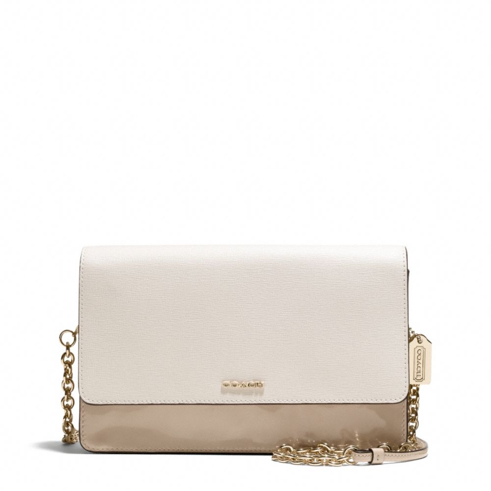 COLORBLOCK MIXED LEATHER CROSSTOWN BAG - f51571 - LIGHT GOLD/NATURAL MULTI
