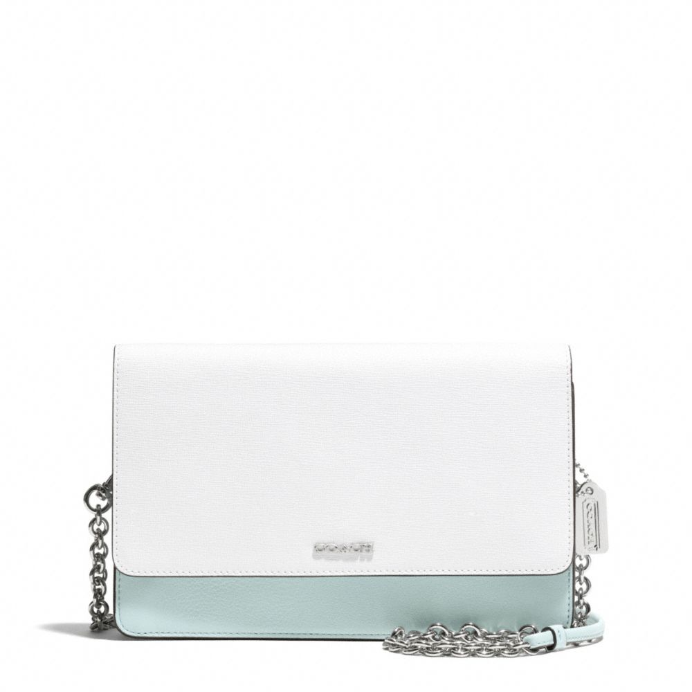 COLORBLOCK MIXED LEATHER CROSSTOWN BAG - SILVER/WHITE MULTICOLOR - COACH F51571