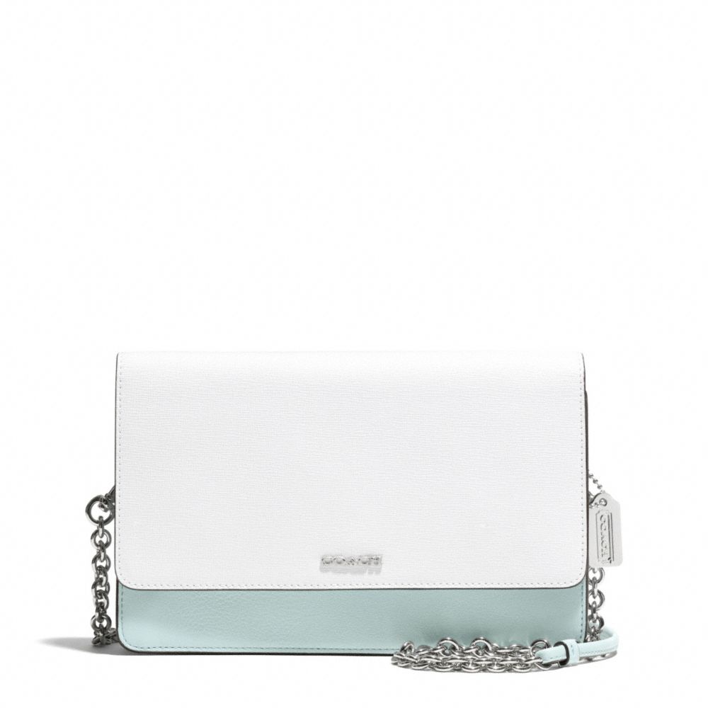 COACH COLORBLOCK MIXED LEATHER CROSSTOWN BAG - SILVER/WHITE MULTICOLOR - F51571