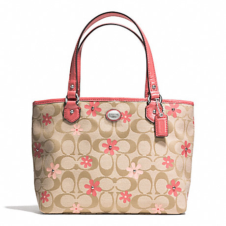 COACH f51598 DAISY SIGNATURE LEATHER TOP HANDLE TOTE 