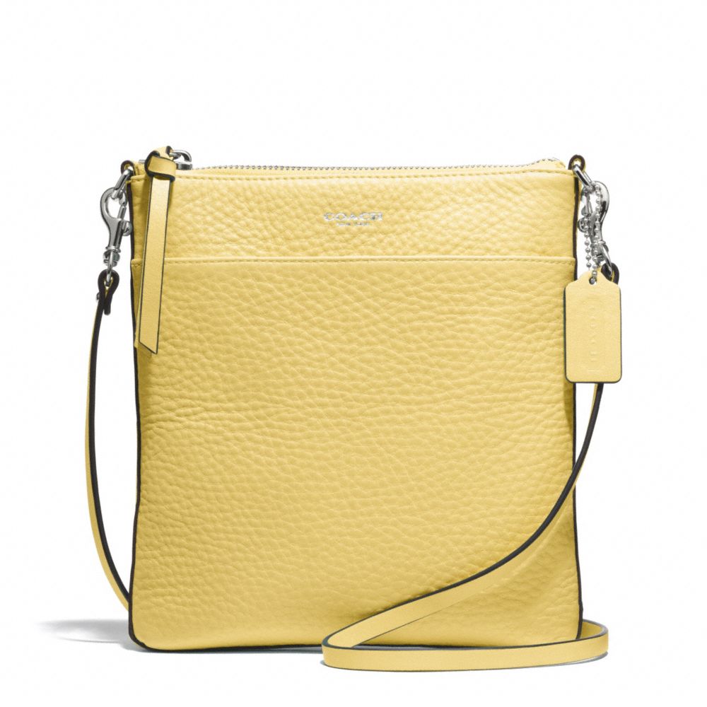 COACH BLEECKER PEBBLED LEATHER NORTH/SOUTH SWINGPACK - SILVER/PALE LEMON - F51629