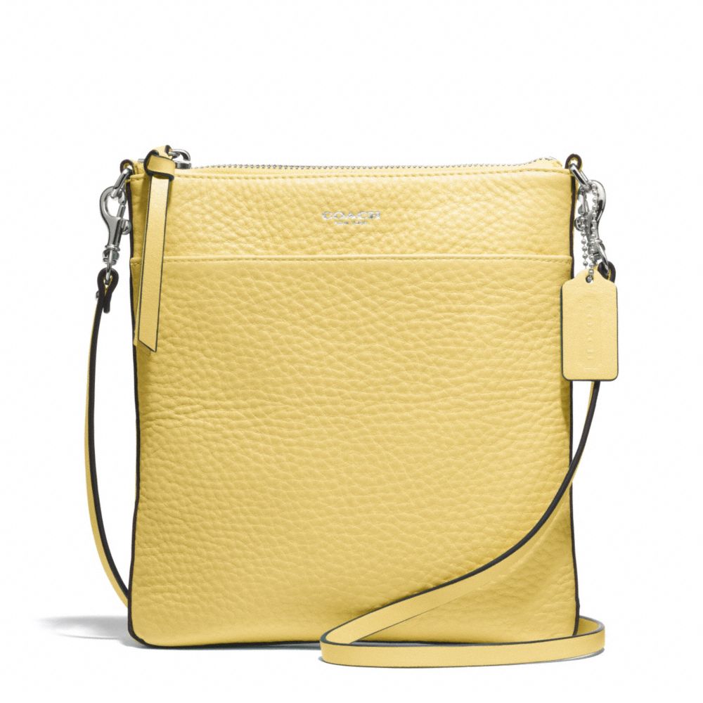 COACH F51629 - BLEECKER PEBBLED LEATHER NORTH/SOUTH SWINGPACK SILVER/PALE LEMON