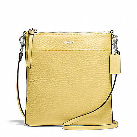COACH BLEECKER PEBBLED LEATHER NORTH/SOUTH SWINGPACK - SILVER/PALE LEMON - f51629