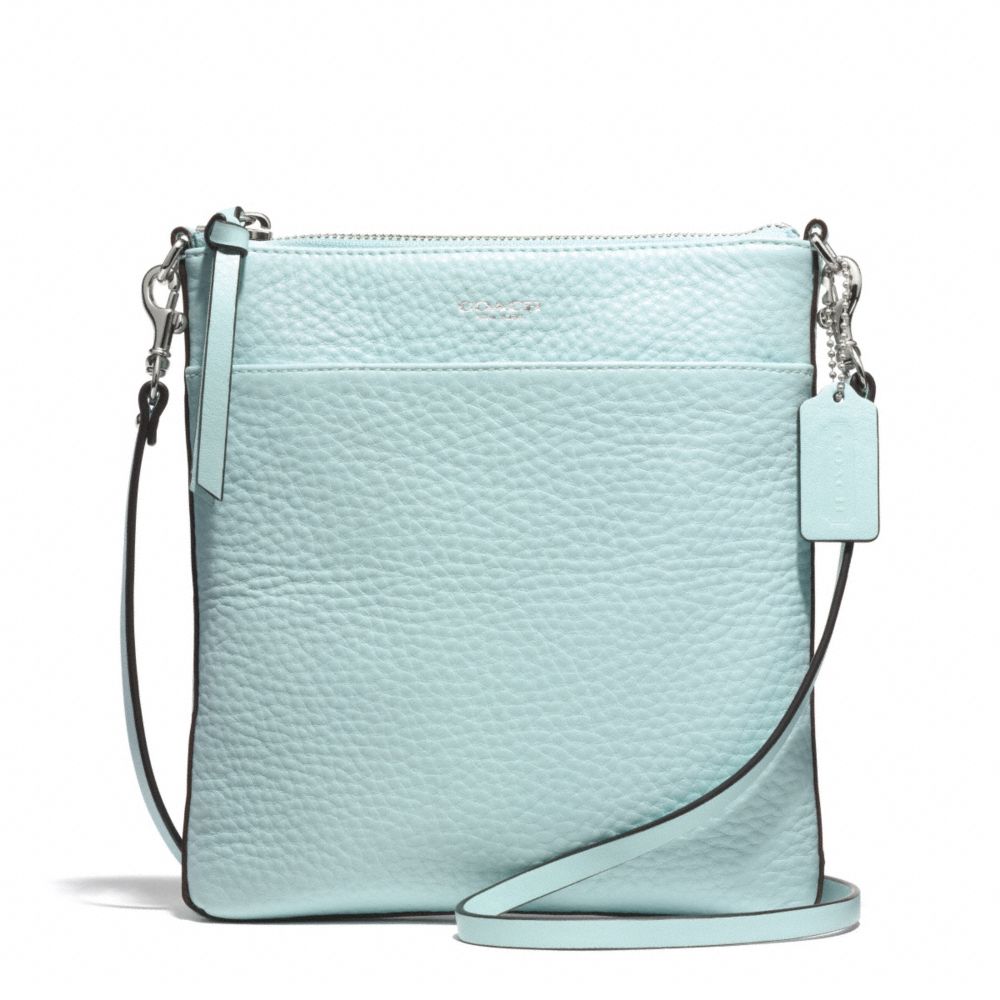 BLEECKER PEBBLED LEATHER NORTH/SOUTH SWINGPACK - f51629 - SILVER/SEA MIST