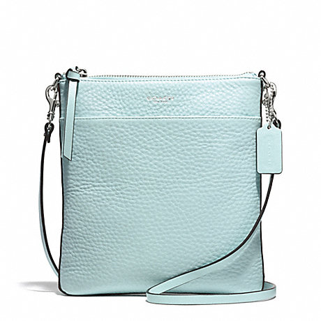 COACH F51629 BLEECKER PEBBLED LEATHER NORTH/SOUTH SWINGPACK SILVER/SEA-MIST