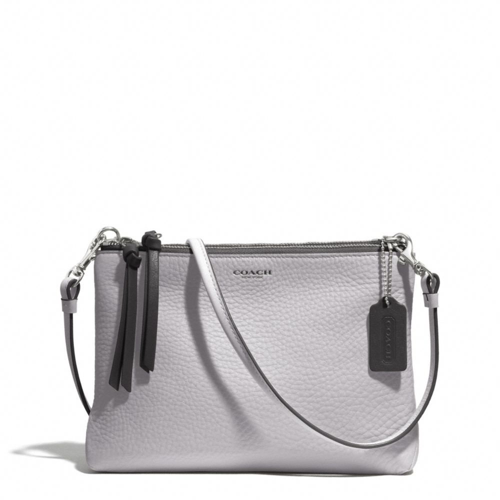 COACH F51636 Bleecker Edgepaint Triple Zip Crossbody SILVER/SOAPSTONE/CHARCOAL