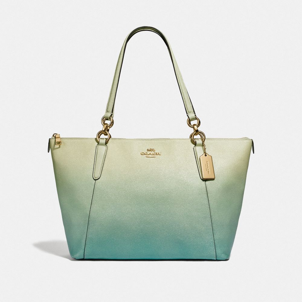 COACH F51654 AVA TOTE WITH OMBRE GREEN MULTI/IMITATION GOLD