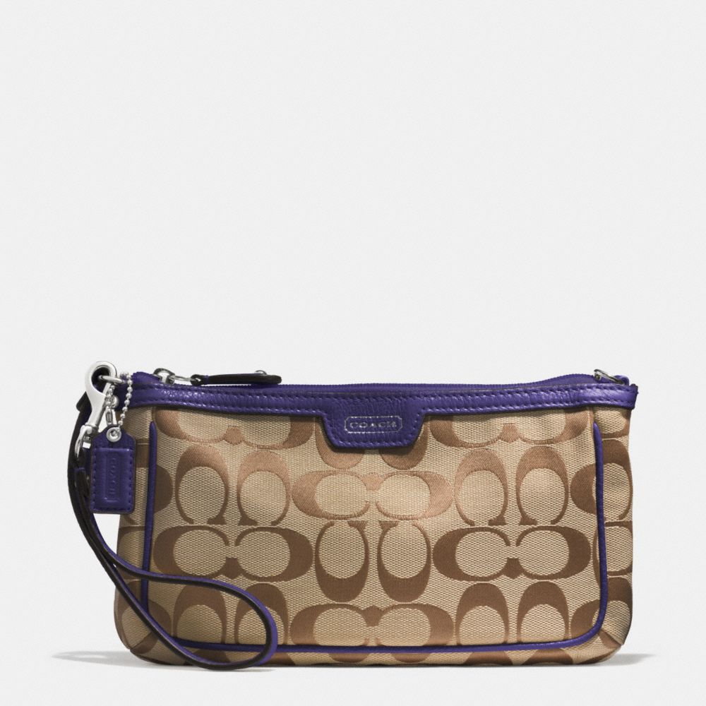 CAMPBELL SIGNATURE LARGE WRISTLET - f51661 - SILVER/KHAKI/INDIGO